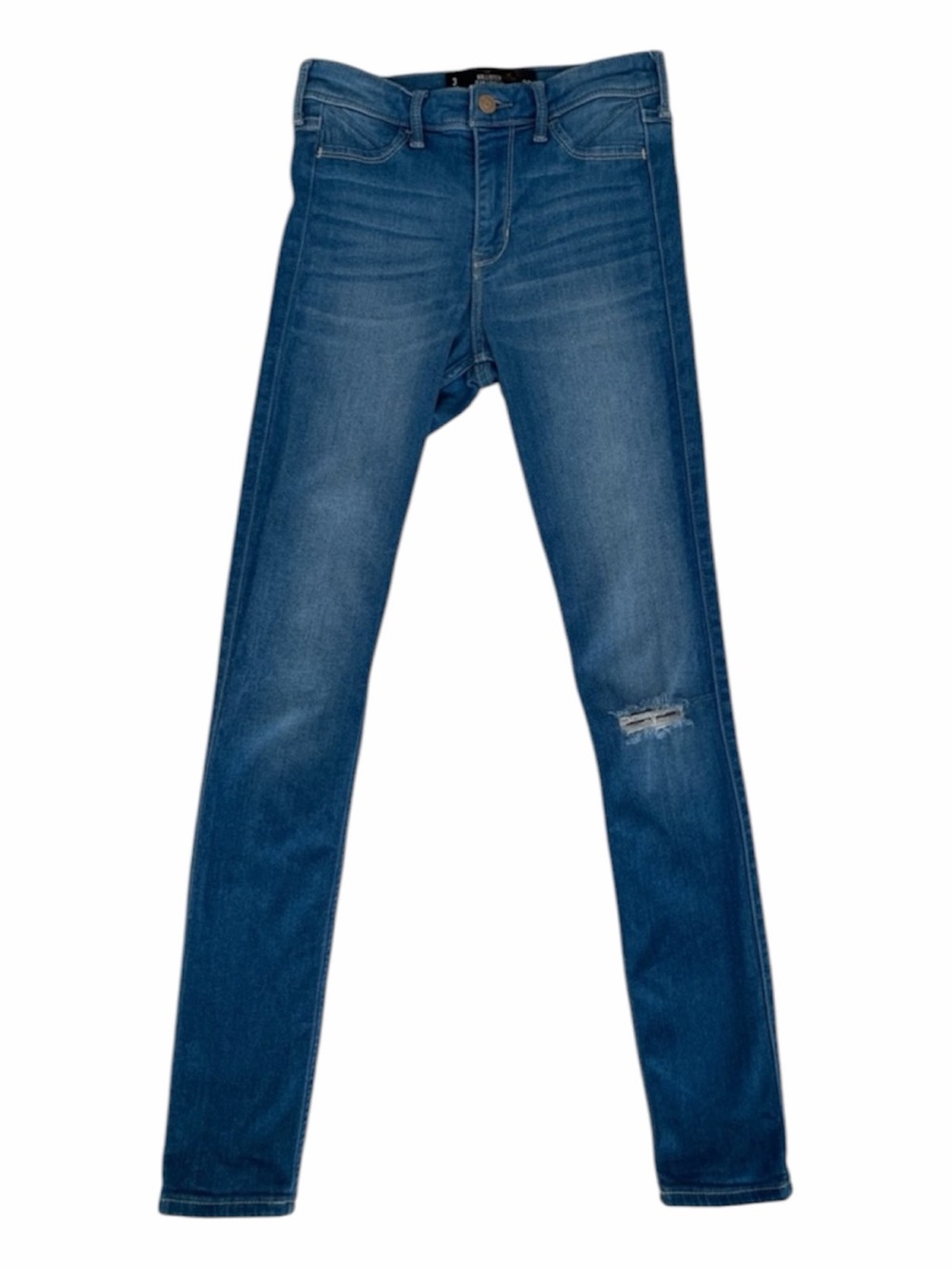 Hollister Jean Legging Juniors Size 3 Blue High Rise Ripped Distress